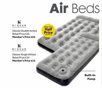 GO Outdoors Higear Deluxe Double Airbed Deluxe Single Airbed offer