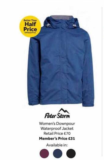 GO Outdoors Peter Storm Women's Downpour Waterproof Jacket offer