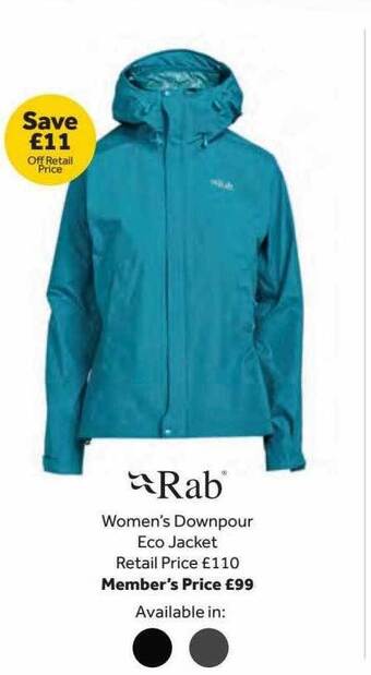 GO Outdoors Rab Women's Downpour Eco Jacket offer