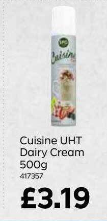 Bestway Cuisine Uht Dairy Cream 500 G offer