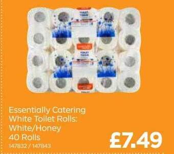 Bestway Essentially Catering White Toilet Rolls : White-honey 40 Rolls offer