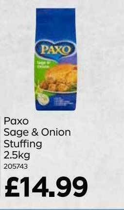Bestway Paxo Sage & Onion Stuffing 2.5 Kg offer