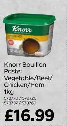 Bestway Knorr Bouillon Paste : Vegetable-beef-chicken-ham 1 Kg offer