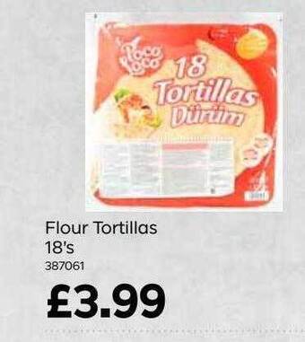 Bestway Flour Tortillas 18's offer