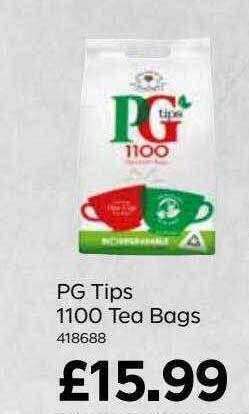 Bestway Pg Tips 1100 Tea Bags offer