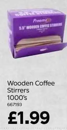 Bestway Wooden Coffee Stirrers 1000's offer