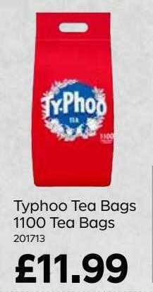 Bestway Typhoo Tea Bags 1100 Tea Bags offer