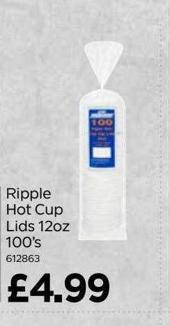 Bestway Ripple Hot Cup Lids 12oz 100's offer