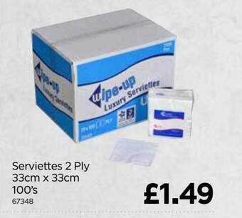 Bestway Serviettes 2 Ply 33 Cm X 33 Cm 100's offer