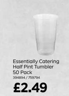 Bestway Essentially Catering Half Pint Tumbler 50 Pack offer