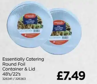 Bestway Essentially Catering Round Foil Container & Lid 48's-22's offer