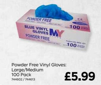 Bestway Powder Free Vinyl Gloves : Large-medium 100 Pack offer