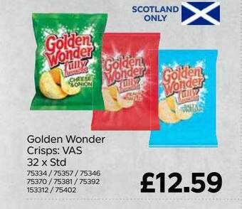 Bestway Golden Wonder Crisps : Vas 32 X Std offer