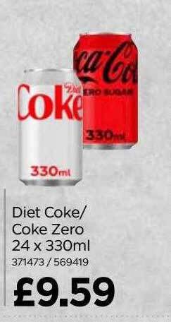 Bestway Diet Coke-coke Zero 24 X 330ml offer