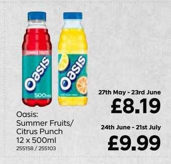 Bestway Oasis : Summer Fruits-citrus Punch 12 X 500ml offer