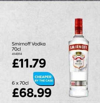 Bestway Smirnoff Vodka 70cl offer