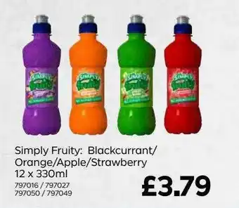 Bestway Simply Fruity : Blackcurrant-orange-apple-strawberry 12 X 330ml offer
