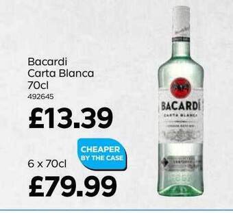 Bestway Bacardi Carta Blanca 70cl offer