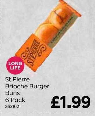 Bestway St Pierre Brioche Burger Buns 6 Pack offer