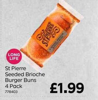 Bestway St Pierre Seeded Brioche Burger Buns 4 Pack offer