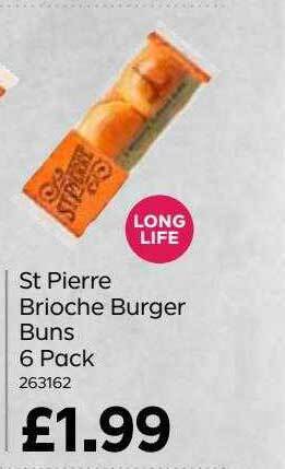 Bestway St Pierre Brioche Burger Buns 6 Pack offer