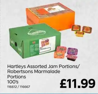 Bestway Hartleys Assorted Jam Portions-robertsons Marmalade Portions 100's offer