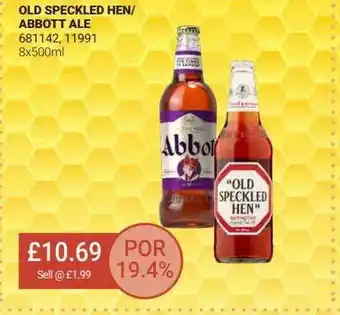 Bestway Old Speckled Hen-abbott Ale offer