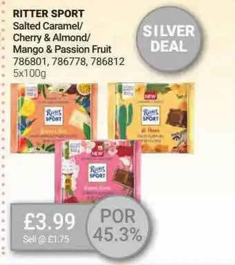 Bestway Ritter Sport Salted Caramel-cherry & Almond-mango & Passion Fruit offer