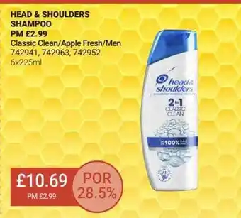 Bestway Head & Shoulders Shampoo Classic Clean-apple Fresh-men offer