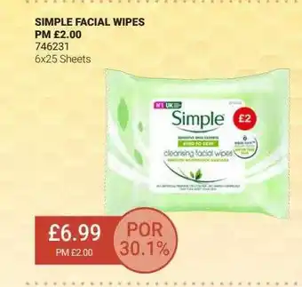 Bestway Simple Facial Wipes offer
