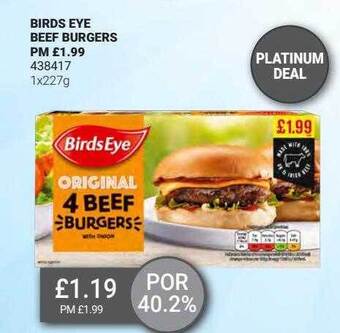 Bestway Birds Eye Beef Burgers offer