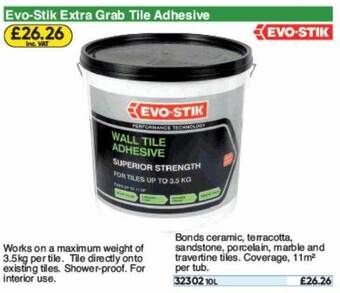 Toolstation Evo-stik Extra Grab Tile Adhesive offer
