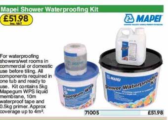 Toolstation Mapei Shower Waterproofing Kit offer