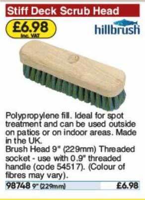 Stiff Deck Scrub Head Hillbrush
