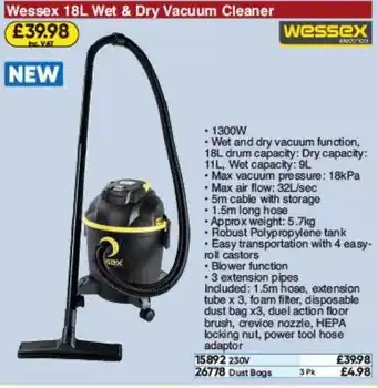 Toolstation Wessex Wet & Dry Vacuum Cleaner offer
