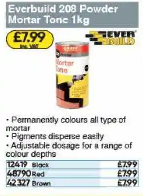Toolstation Everbuild 208 Powder Mortar Tone offer
