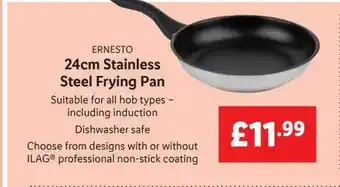 Lidl Ernesto 24cm Stainless Steel Frying Pan offer