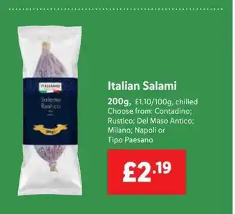Lidl Italiamo Italian Salami offer