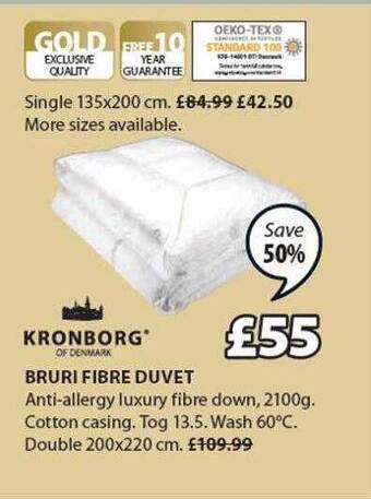 JYSK Bruri Fibre Duvet offer