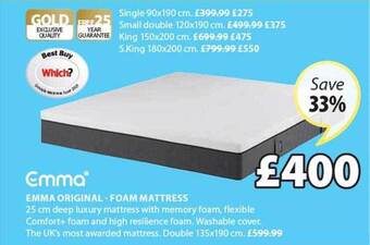 JYSK Emma Original Foam Mattress offer