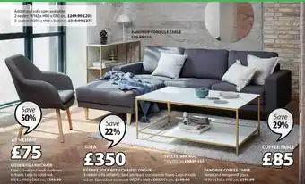 JYSK Armchair, Sofa, Coffee Table, Pandrup Console Table offer