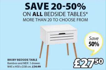 JYSK Broby Bedside Table offer