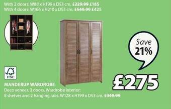 JYSK Manderup Wardrobe offer