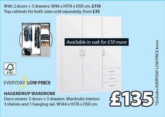 JYSK Hagendrup Wardrobe offer