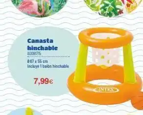 Juguettos Canasta hinchable a0091715 867 x 55 cm incluye 1 balón hinchable 7,99€ intex oferta
