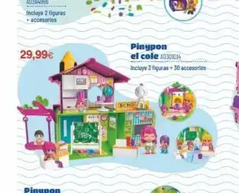Juguettos 29,99€ 2-3 reg pinypon el cole a0301014 incluye 3 figuras + 30 accesorios schoo oferta