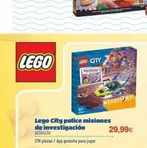 Juguettos Lego lego city lego city police misiones de investigación 40364238 278 piezas / app gratuita para jugar missions 29,99€ oferta