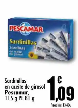 Unide Supermercados Sardinillas en aceite de girasol pescamar oferta