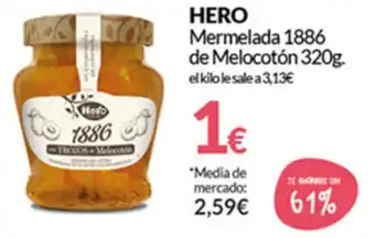 PrimaPrix Hero Mermelada 1886 de Melocotón 320 g. oferta