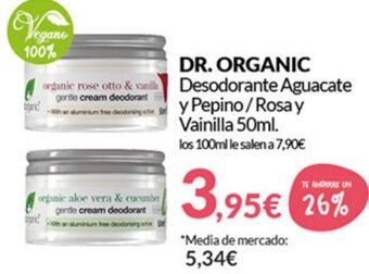 PrimaPrix Dr. Organic Desodorante Aguacate y Pepino / Rosa y Vainilla 50 ml. oferta